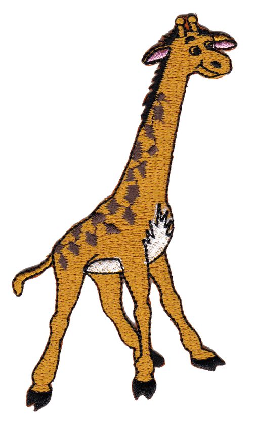 #aa19 Giraffe Zoo Kinder Aufnäher Bügelbild Patch Applikation Größe 7,0 x 9,5 cm