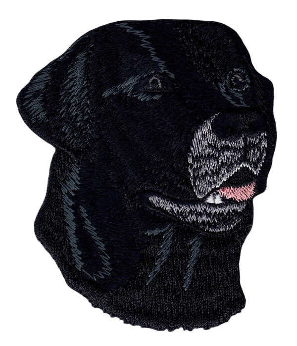 #an87 Labrador Retriever Schwarz Hund Aufnäher Bügelbild Applikation Patch Größe 6,5 x 7,8 cm