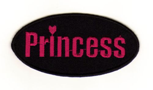 #ad88 Princess Pink Schwarz Abzeichen Aufnäher Applikation Bügelbild Patch Größe 8,0 x 4,0 cm