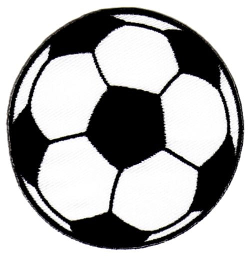 #ae35 Fußball Schwarz Weiß Ball Sport Aufnäher Applikation Bügelbild Flicken Patch Größe 7,0 x 7,0 cm