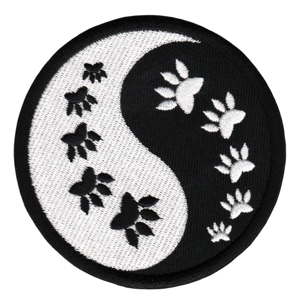 #af37 Yin Yang Zeichen Tatzen Aufnäher Applikation Bügelbild Patch Größe 8,0 x 8,0 cm
