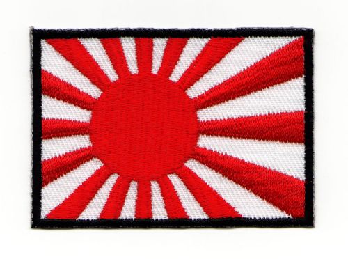 #ad02 Japan Flagge Rising Sun Sonne Kamikaze Aufnäher Länder Reisen Asien Patch Bügelbild Applikation Größe 7,3 x 4,9 cm