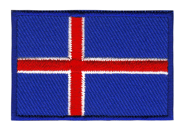 #ao73 Island Flagge Klein Aufnäher Bügelbild Applikation Patch Größe 4,9 x 3,3 cm