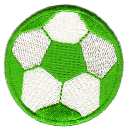#ae41 Fußball Grün Weiß Ball Sport Aufnäher Applikation Bügelbild Flicken Patch Größe 5,3 x 5,3 cm