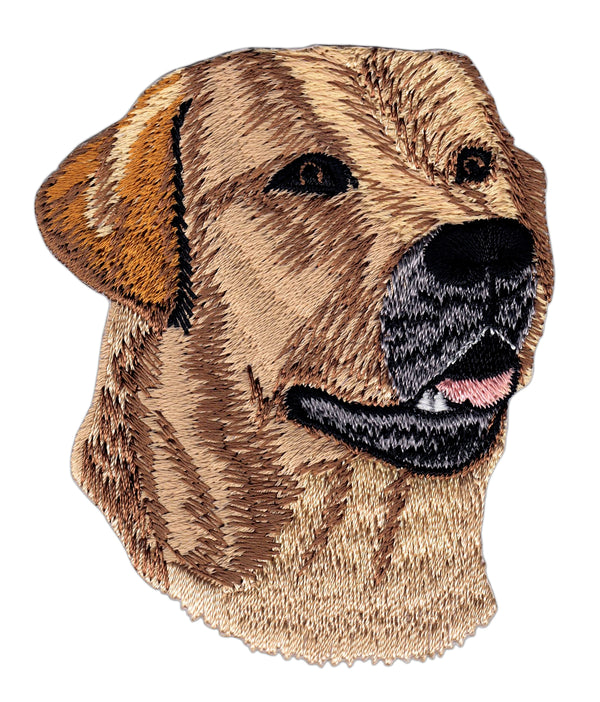 #an74 Labrador Retriever Gold-Braun Hund Aufnäher Bügelbild Applikation Patch Größe 6,5 x 7,8 cm