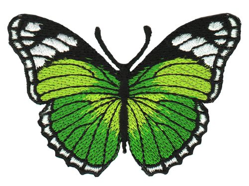 #ae14 Schmetterling Grün Aufnäher Butterfly Applikation Bügelbild Flicken Kinder Patch Größe 7,5 x 5,0 cm