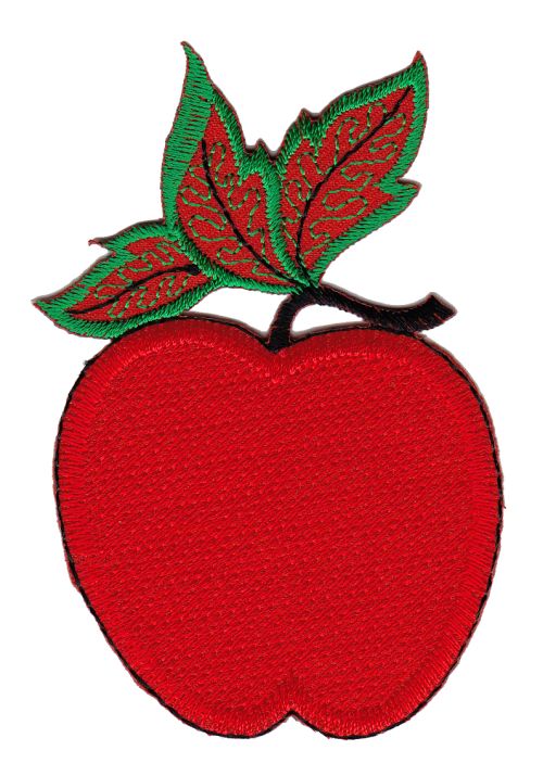 #aa16 Roter Apfel Früchte Obst Aufnäher Bügelbild Applikation Größe 5,5 x 9,0 cm