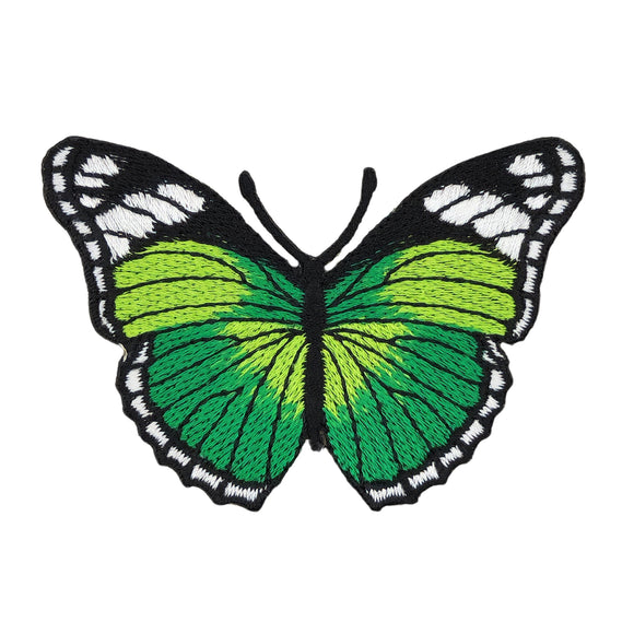 #ae14 Schmetterling Grün Aufnäher Butterfly Applikation Bügelbild Flicken Kinder Patch Größe 7,5 x 5,0 cm