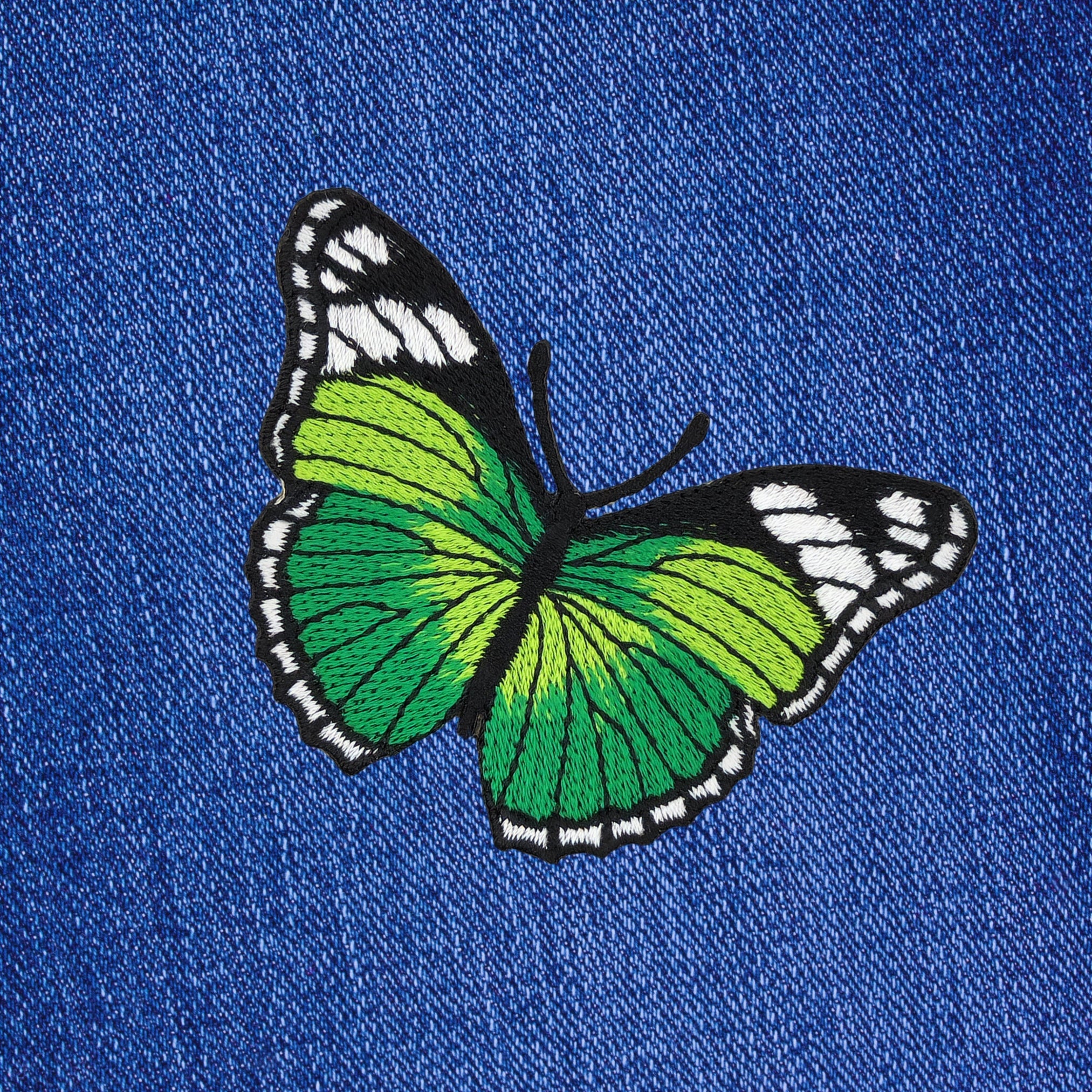 #ae14 Butterfly Green Patch Butterfly Application Iron-On Patch Children Patch Size 7.5 x 5.0 cm