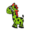 #aa38 Giraffe Grün Kinder Aufnäher Bügelbild Applikation Patch Größe 5,5 x 7,8 cm-1