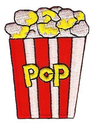 ah12★Popcorn Tüte Aufnäher zum aufbügeln Bügelbild Applikation Patch 5 x 6,4 cm