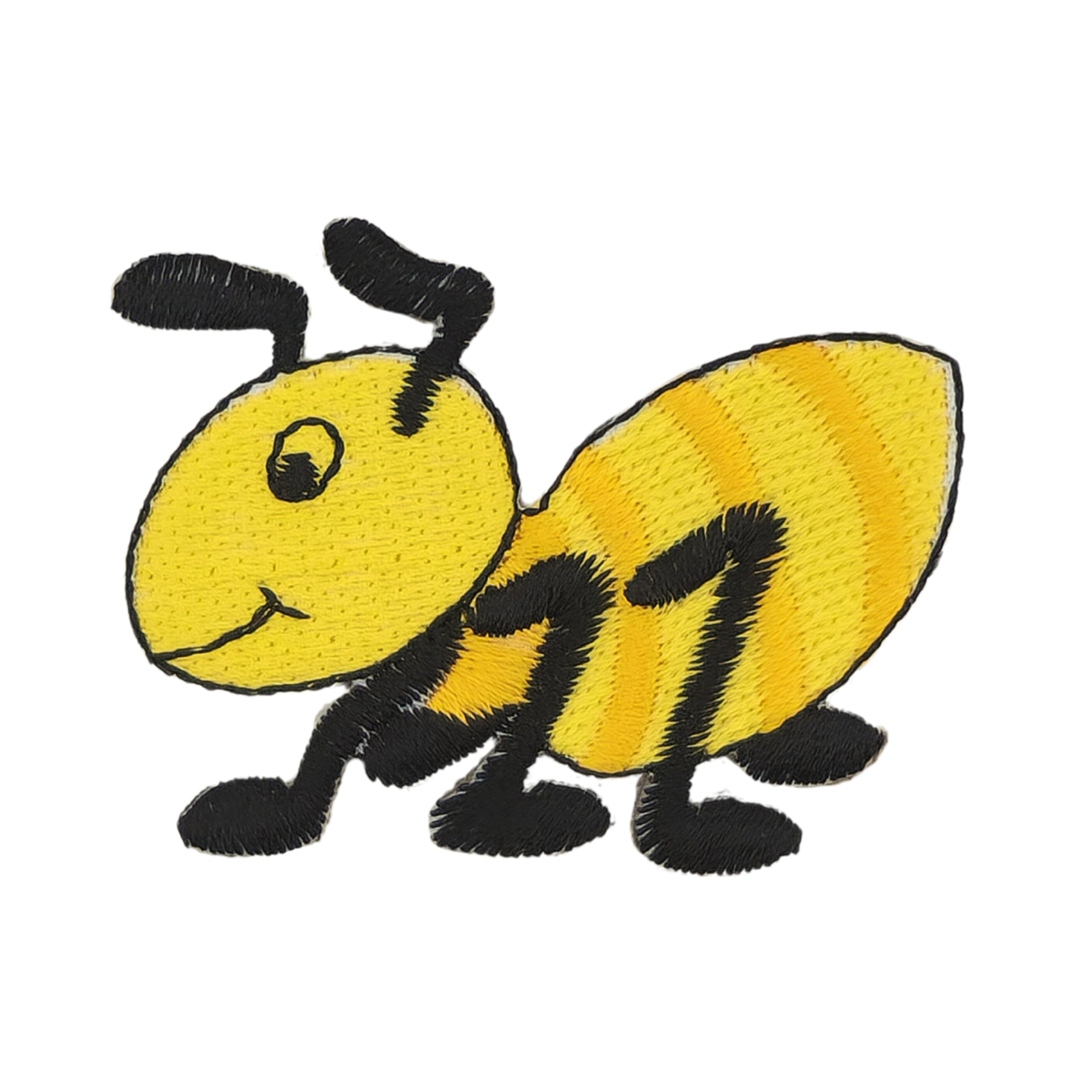 #aa47 Baby Ant Yellow Iron-On Patch Applique Size 5.5 x 4.8 cm