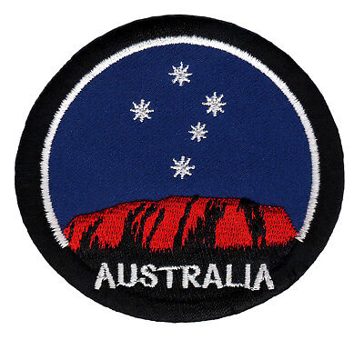 am53★Uluru Ayers Rock Australien Roter Berg Aufnäher Patch Bügelbild 8 x 7,4 cm