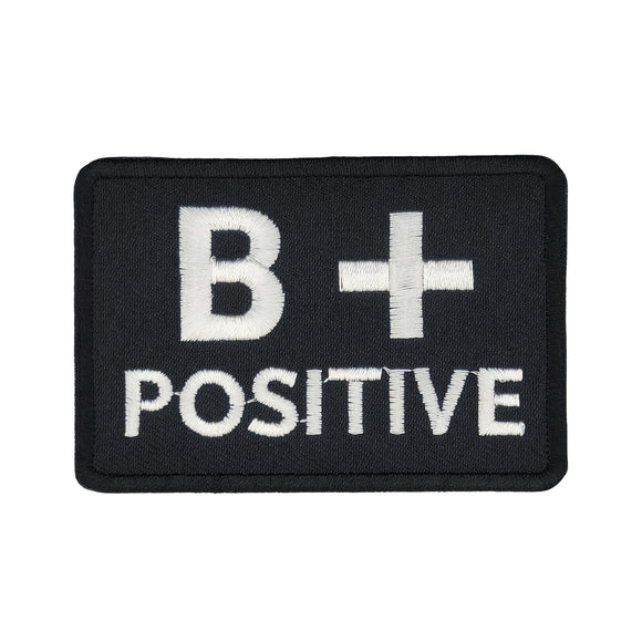 #be24 Blutgruppe B + Positiv Aufnäher Bügelbild Applikation Patch Größe 7,5 x 5,0 cm