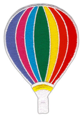 an73★Heißluftballon Ballon Regenbogen Aufnäher Bügelbild Patch Bunt 8,9 x 6,2 cm