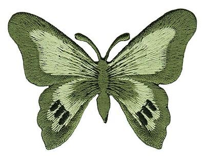 bg74★Schmetterling Grün Aufnäher aufbügeln Bügelbild Patch Flicken 7,7 x 5,6 cm