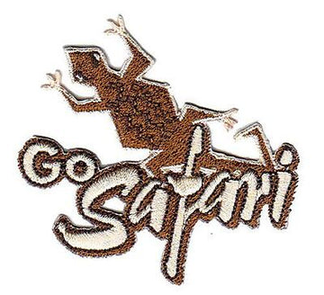 bb13★Go Safari Aufnäher Gecko Bügelbild Patch Flicken Applikation 6,8 x 6,4 cm