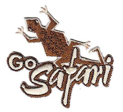 bb13★Go Safari Aufnäher Gecko Bügelbild Patch Flicken Applikation 6,8 x 6,4 cm