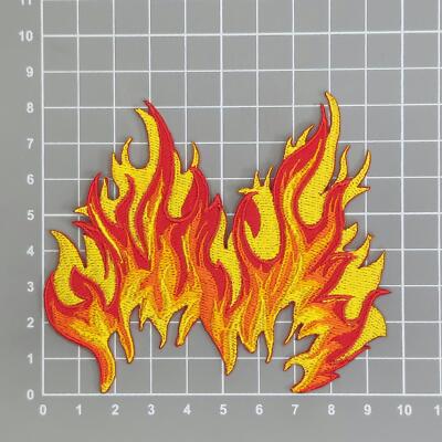 ag19★Feuer Flamme Aufnäher zum aufbügeln Bügelbild Patch Flicken 9,6 x 8,4 cm