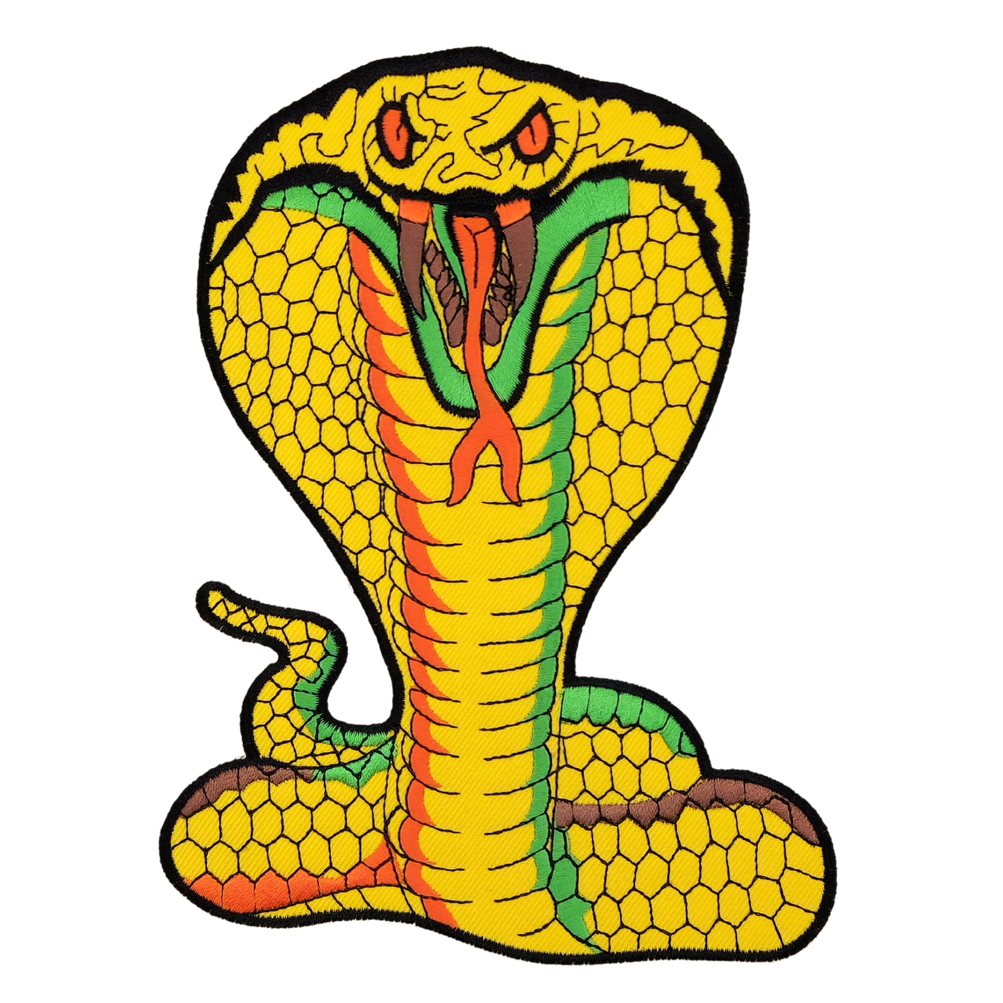 #Backpatch #04 Kobra Gelb Schlange Back Patch Rückenaufnäher Snake Groß 14 x 19 cm