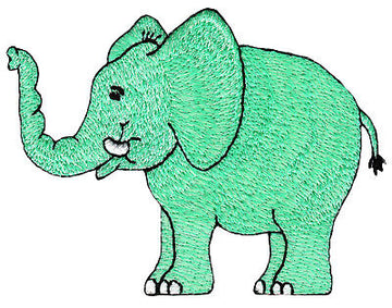 bf96★Elefant Türkis Aufnäher zum aufbügeln Flicken Bügelbild Patch 9,2 x 6,8 cm