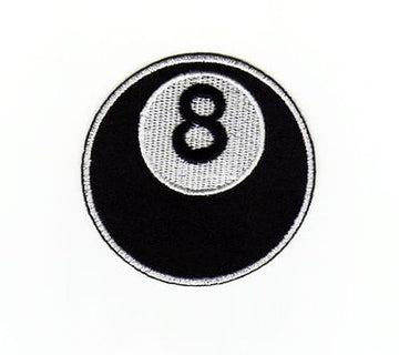 ah66★Billard 8 Ball Aufnäher Bügelbild Applikation Patch Billiard 6,8 x 6,5 cm
