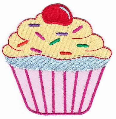 ao92★Muffin Cup Cake Aufnäher aufbügeln Bügelbild Applikation Patch 8,2 x 8,2 cm