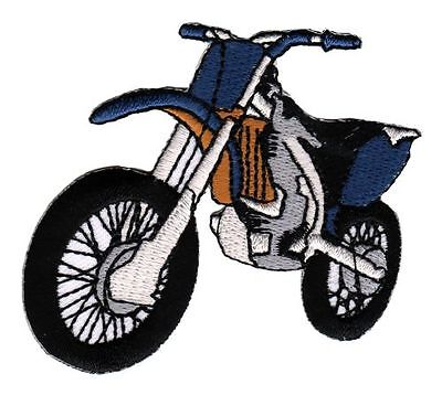 ak51★Motorrad Blau Aufnäher Bügelbild Patch Applikation Enduro Flicken 7 x 6,5cm