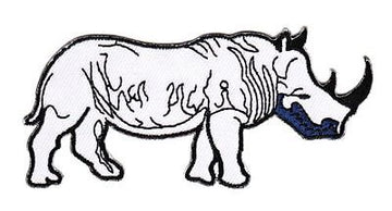 bf24★Nashorn Safari Zoo Aufnäher zum aufbügeln Bügelbild Applikation 9,5 x 4,1cm
