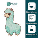 ag23★Lama Türkis Alpaka Aufnäher Bügelbild Applikation Patch Flicken 5 x 8 cm-3