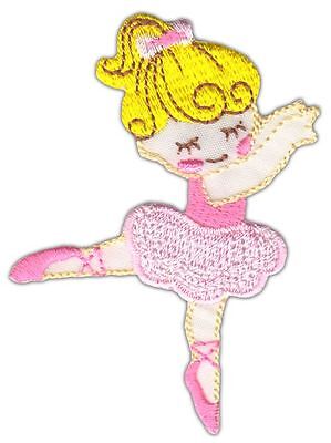 ao50★Ballerina Tänzerin Ballett Aufnäher Bügelbild Applikation Patch 5 x 7 cm