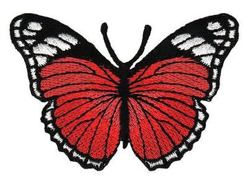 au26★Schmetterling Rot Aufnäher aufbügeln Bügelbild Patch Flicken★7,5 x 5,5 cm