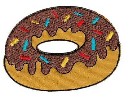 bg86★Donut Gestickt Aufnäher Bügelbild Applikation Bügelflicken Patch 8 x 6 cm