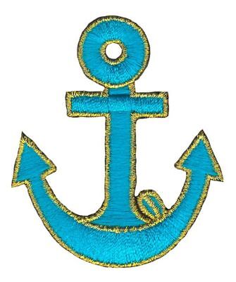 am72★Anker Blau Aufnäher zum aufbügeln Bügelbild Patch Applikation 5,5 x 6,5 cm