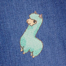 ag23★Lama Türkis Alpaka Aufnäher Bügelbild Applikation Patch Flicken 5 x 8 cm-7