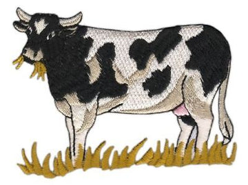 an05★Kuh Rind Aufnäher zum aufbügeln Bügelbild Applikation Bauernhof 8 x 6,3 cm