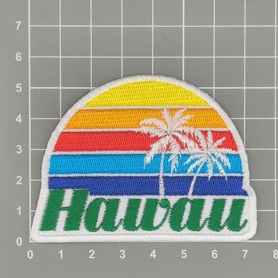 ak40★Hawaii Aufnäher Palme Bügelbild Applikation Patch Flicken 7,3 x 5,5 cm