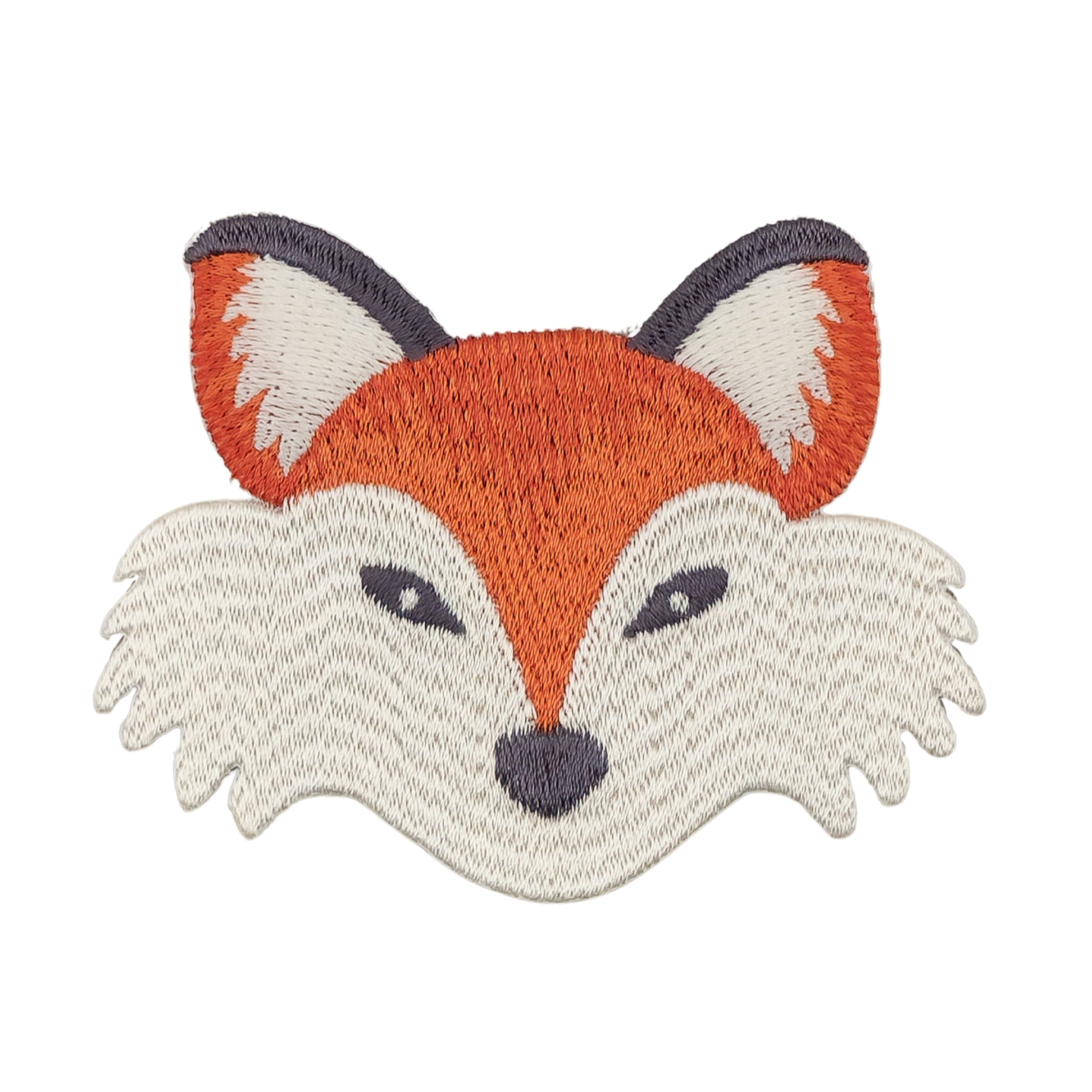 #ae56 Fox Head Patch Iron-On Application Patch Size 8.0 x 6.2 cm