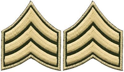 be05★ARMY Sergeant 2er Set Aufnäher Bügelbild Patch Bügelflicken Kostüm 7 x 8 cm