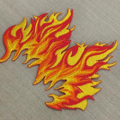 ag19★Feuer Flamme Aufnäher zum aufbügeln Bügelbild Patch Flicken 9,6 x 8,4 cm
