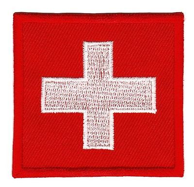 bb80★Flagge Schweiz Aufnäher zum aufbügeln Bügelbild Patch Flicken 5,5 x 5,5 cm