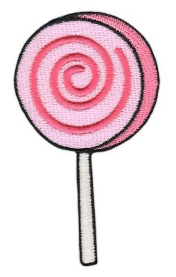 ag93★Lolly lollipop pink patch iron-on application iron-on patch 4.8 x 8.4cm