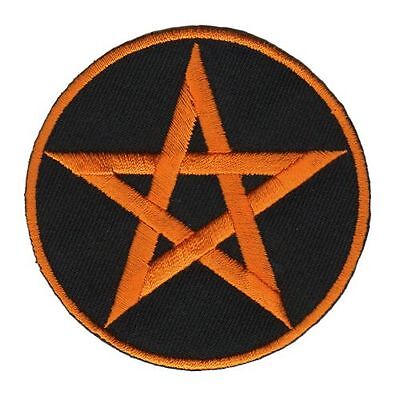 an68★Pentagramm Zeichen Aufnäher Bügelbild Patch Bügelflicken Stern 6,9 x 6,9 cm