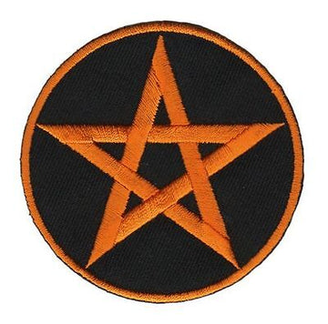 an68★Pentagramm Zeichen Aufnäher Bügelbild Patch Bügelflicken Stern 6,9 x 6,9 cm