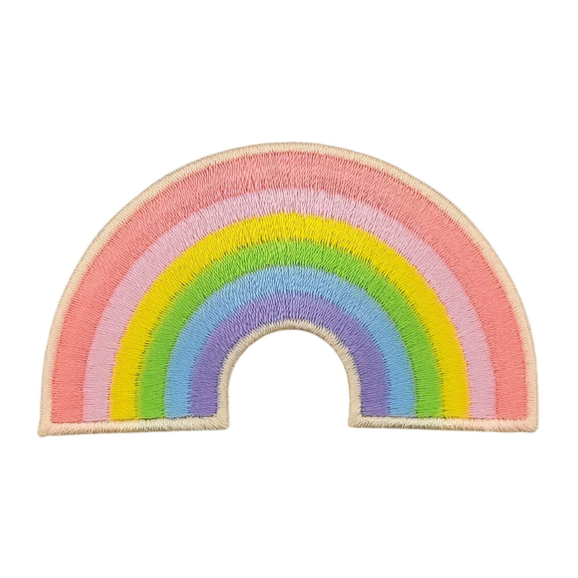 #bk90 Rosa Regenbogen Aufnäher Bügelbild Applikation Patch Größe 7,2 x 4,2 cm