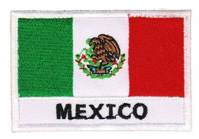 bb73★Flagge Mexiko Mexico Aufnäher aufbügeln Bügelbild Patch Flicken 7 x 4,8 cm