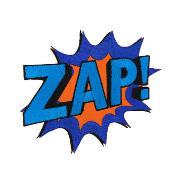#ad66 ZAP Sprechblase Aufnäher Bügelbild Applikation Flicken Patch Größe 9,7 x 8,6 cm