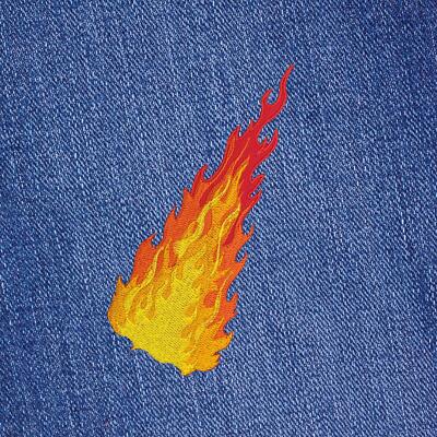 ae84★Feuer Flamme Aufnäher aufbügeln Bügelbild Patch Applikation 4,7 x 11,8 cm