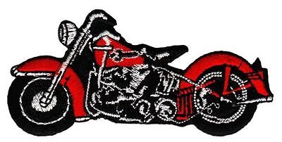 am87★Motorrad Rot Bobber Aufnäher Bügelbild Applikation Flicken Patch 9 x 4,5 cm