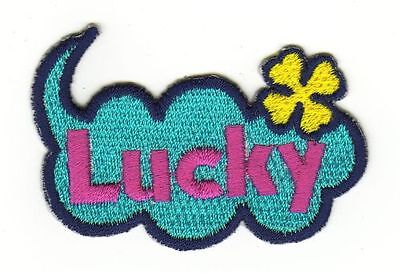 af93★Lucky speech bubble patch iron-on application lucky clover 7.5 x 5 cm